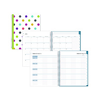 Blue Sky Teacher Dots CYO Cover Weekly/Monthly Lesson Planner, 9 Classes, Multicolor Cover, 11 x 8.5, 12-Month (July-June), 2025-2026 (100330)