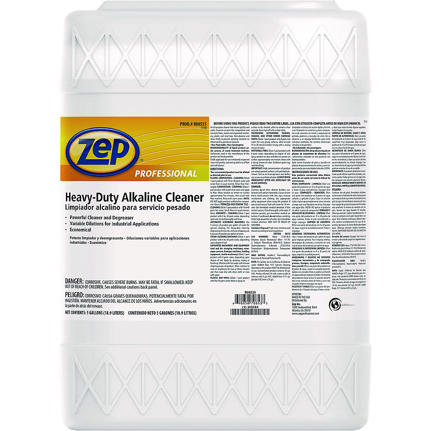 Zep Heavy Duty Alkaline Cleaner, 5 gal Pail (R08535)