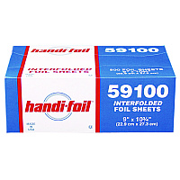 HFA Interfolded Foil Sheets, 55 Gauge, 9 x 10.75, 500/Box, 6 Boxes/Carton (59100)