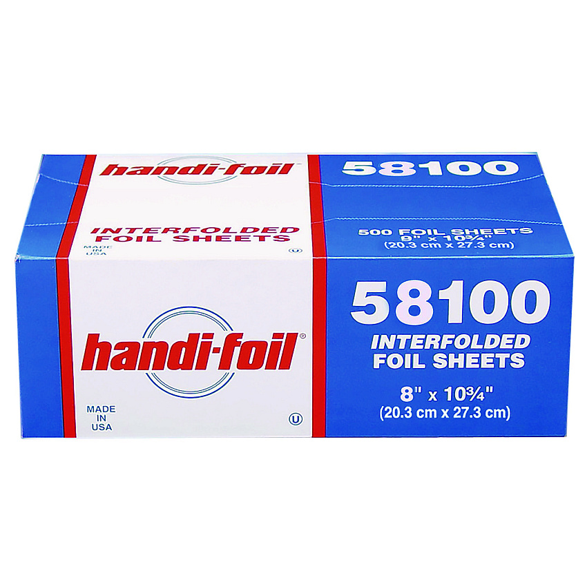 HFA Interfolded Foil Sheets, 55 Gauge, 8 x 10.75, 500/Box, 6 Boxes/Carton (58100)
