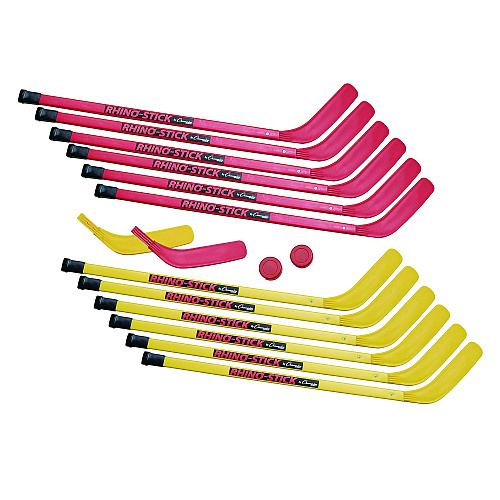 Champion Sports Indoor ABS Kids Hockey Set, 2 Pucks, 12 Sticks (HS36SET)