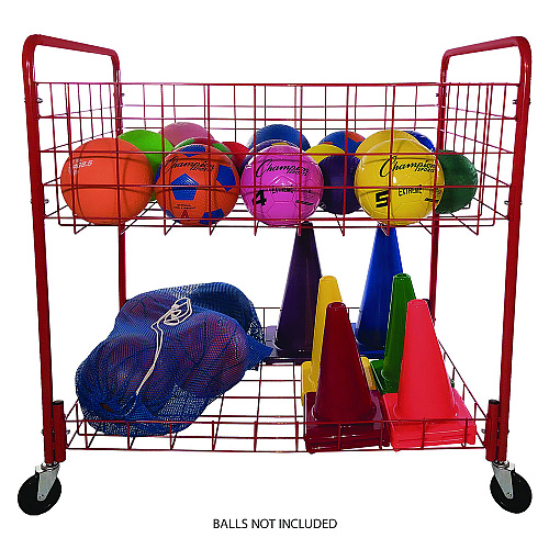 Champion Sports Back Ease Storage Cart, Metal, 176 lb Capacity, 30 x 43 x 45, Red (OCLX)