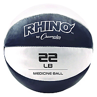 Champion Sports Rhino Leather Medicine Ball, 22 lb, Black/White (MB23)