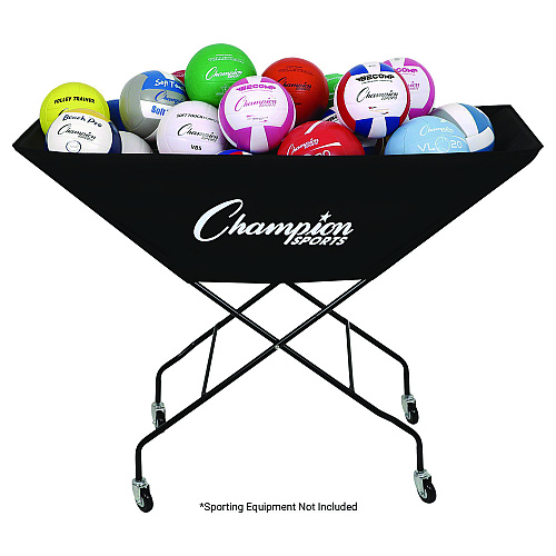 Champion Sports Pro Collapsible Volleyball Cart, 23" x 55" x 41", Black (VCPRO)