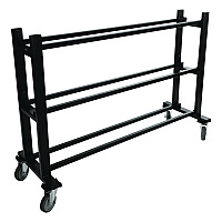 Champion Sports Deluxe Heavy-Duty Basketball Cart, Metal, 220 lb Capacity, 16 x 50.75 x 34.75, Black (BKCART)