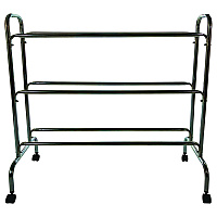 Champion Sports Powder-Coated Ball Cart, Metal, 132 lb Capacity, 17 x 41 x 41, Silver (BRC3)