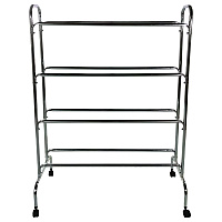 Champion Sports Powder-Coated Ball Cart, Metal, 132 lb Capacity, 17 x 41 x 53, Silver (BRC4)