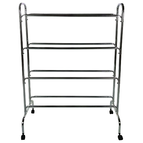 Champion Sports Powder-Coated Ball Cart, Metal, 132 lb Capacity, 17 x 41 x 53, Silver (BRC4)