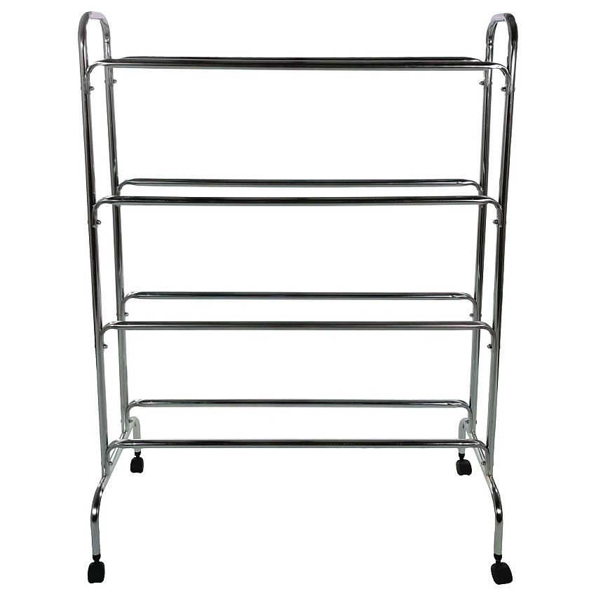 Champion Sports Powder-Coated Ball Cart, Metal, 132 lb Capacity, 17 x 41 x 53, Silver (BRC4)