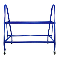 Champion Sports Heavy-Duty Deluxe Ball Cart, Metal, 132 lb Capacity, 17.5 x 38 x 35.75, Blue (BRC12)