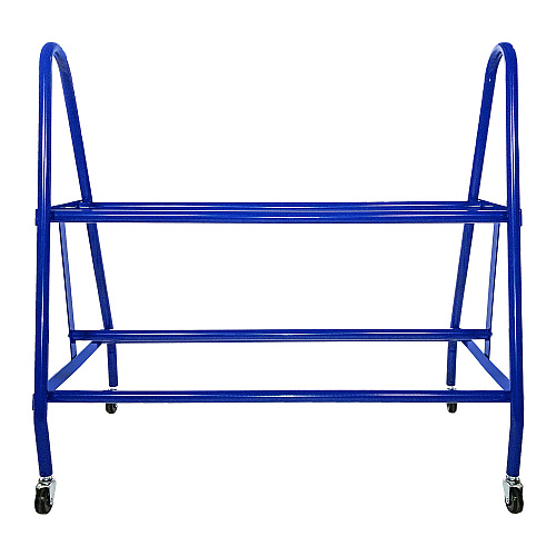 Champion Sports Heavy-Duty Deluxe Ball Cart, Metal, 132 lb Capacity, 17.5 x 38 x 35.75, Blue (BRC12)