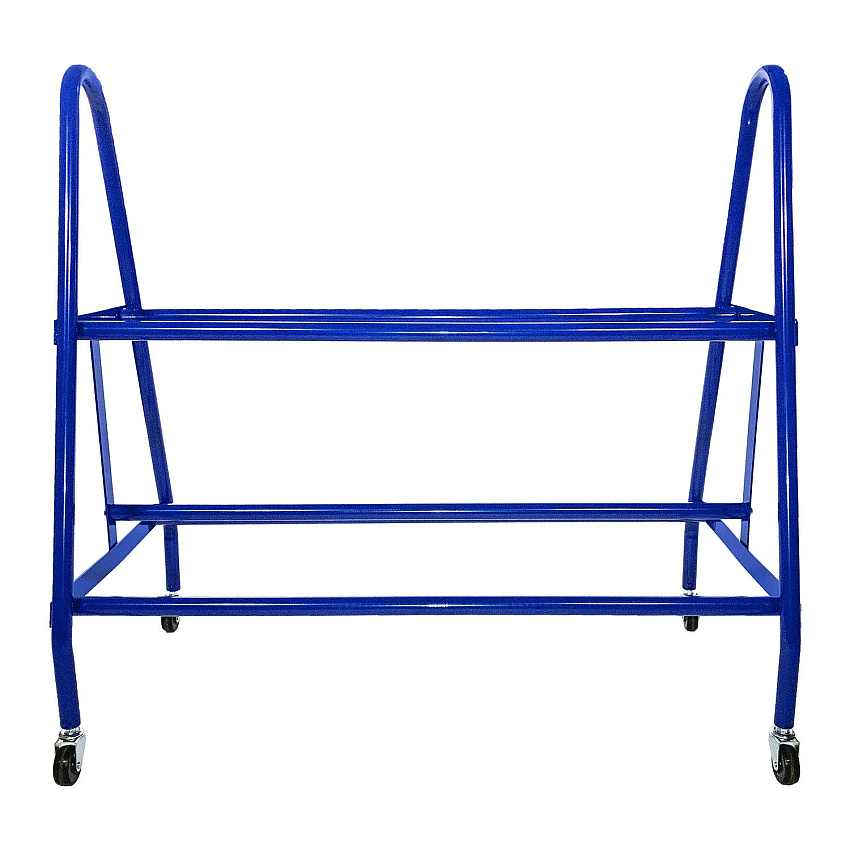 Champion Sports Heavy-Duty Deluxe Ball Cart, Metal, 132 lb Capacity, 17.5 x 38 x 35.75, Blue (BRC12)