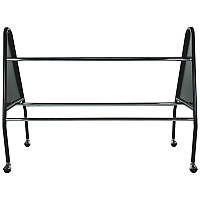 Champion Sports Heavy-Duty Ball Cart, Metal, 132 lb Capacity, 18 x 51 x 38, Black (BRC15)