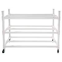 Champion Sports 30 Basketball Heavy-Duty Cart, Heavy-Duty Plastic, 176 lb Capacity, 19 x 55 x 45, White (30CART)