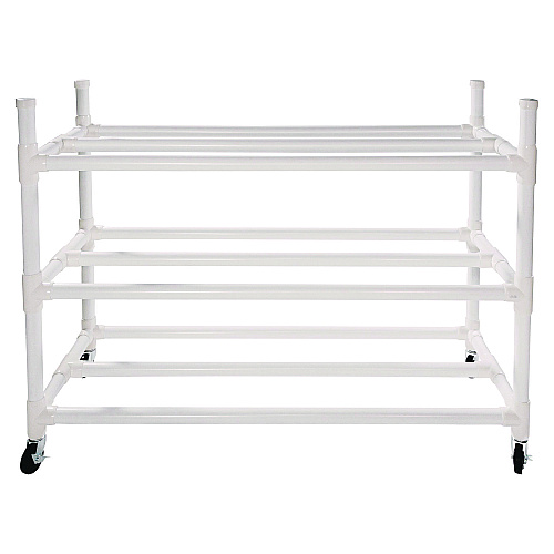 Champion Sports 30 Basketball Heavy-Duty Cart, Heavy-Duty Plastic, 176 lb Capacity, 19 x 55 x 45, White (30CART)