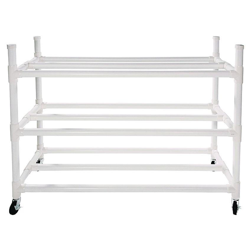 Champion Sports 30 Basketball Heavy-Duty Cart, Heavy-Duty Plastic, 176 lb Capacity, 19 x 55 x 45, White (30CART)