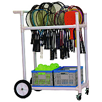 Champion Sports All-Terrain ABS Racket Cart, 20" Wide x 33" Long, White (ATRCT)