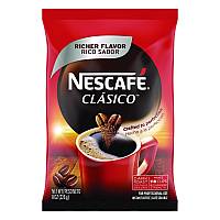 Nescaf Clasico Dark Roast Instant Coffee, 8 oz Pouch (70948)