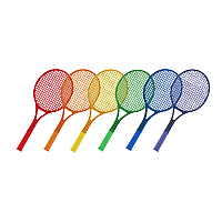 Champion Sports Plastic Tennis Racket Set, Six 21