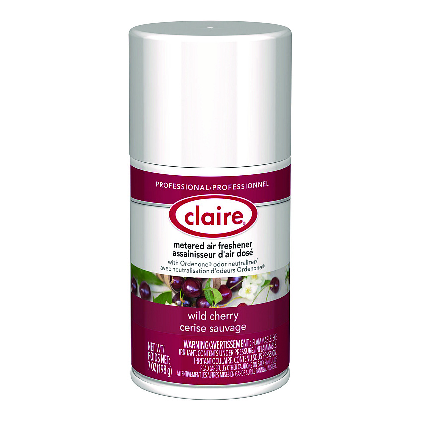 Claire Metered Air Freshener, Cherry Scent, 7 oz Aerosol Spray, 12/Carton (107)