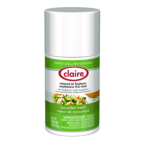 Claire Metered Air Freshener, Cucumber Melon Scent, 7 oz Aerosol Spray, 12/Carton (109)