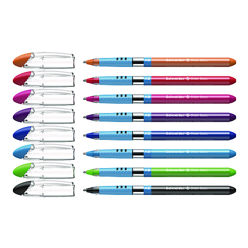 Schneider Slider Basic Ballpoint Pen, Stick, Extra-Bold 1.4 mm, Assorted Ink and Barrel Colors, 8/Pack (151298)