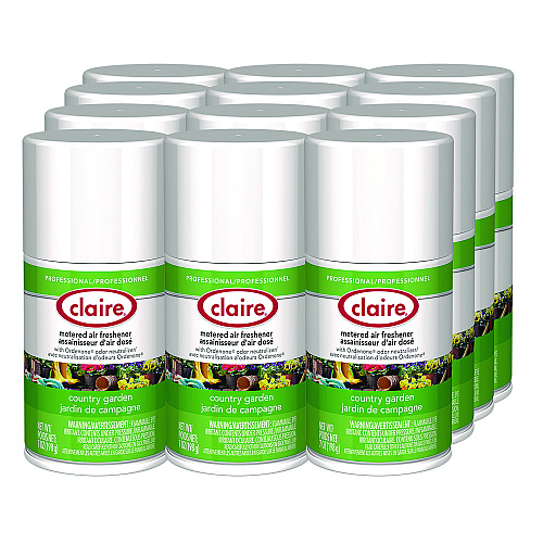 Claire Metered Air Freshener, Country Garden, 11 oz Aerosol Spray, 12/Carton (118)