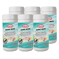Claire Sana Wipe, 8 x 6, Fresh Wintergreen Scent, White, 6/Carton (973)