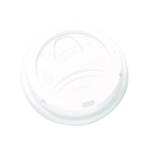Dome Drink-Thru Lids, Fits 10 oz to 20 oz Dixie Paper Hot Cups, White, 100/Pack (D9542PK)