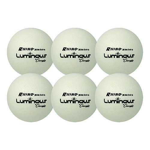 Champion Sports Rhino Skin Luminous Dodgeball Set, 6.3" Diameter, 6/Set (RXLUMSET)