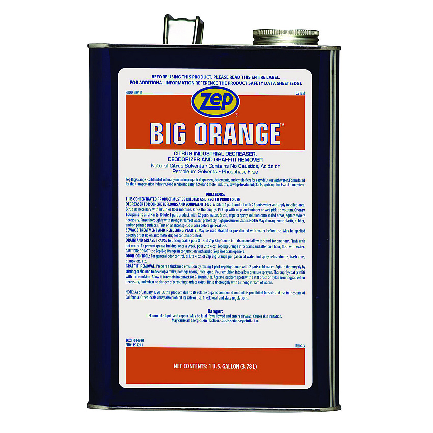 Zep Commercial Big Orange, 1 gal Bottle, 4/Carton (41524)