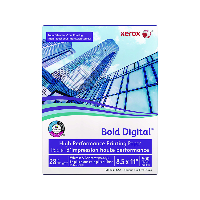 Xerox Bold Digital Printing Paper, 100 Bright, 28 lb Bond Weight, 8.5 x 11, White, 500/Ream (3R11760)