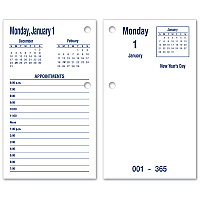 AbilityOne 7510016648800, SKILCRAFTDAYMAX Type II Calendar Pad, 6 x 3.5, White/Blue Sheets, 12-Month (Jan to Dec): 2026