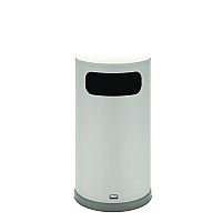 Rubbermaid Commercial European and Metallic Series Half-Round Waste Receptacle, 9 gal, Steel, Satin Stainless (SO8SSSPL)