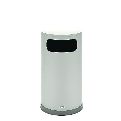 Rubbermaid Commercial European and Metallic Series Half-Round Waste Receptacle, 9 gal, Steel, Satin Stainless (SO8SSSPL)