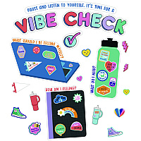 Carson-Dellosa Decorative Bulletin Board Set, 51-Piece Set, We Stick Together: Vibe Check, 14.1" x 17.9", Multicolor (110584)