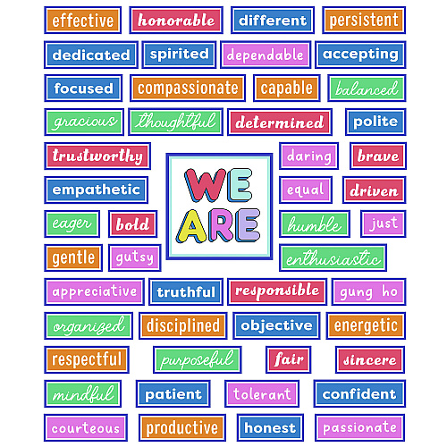 Carson-Dellosa Motivational Bulletin Board Sets, 52-Piece Set, We Stick Together: Motivational, 7.9" x 15", Multicolor (110590)