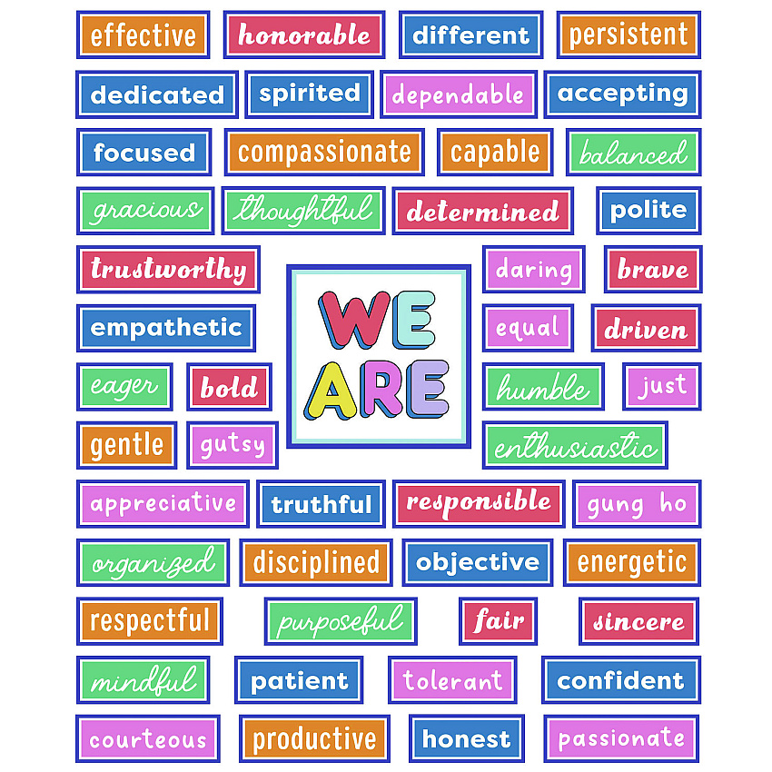 Carson-Dellosa Motivational Bulletin Board Sets, 52-Piece Set, We Stick Together: Motivational, 7.9" x 15", Multicolor (110590)