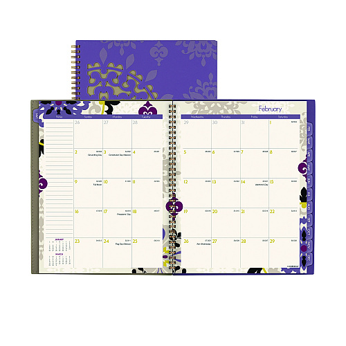 Cambridge Vienna Weekly/Monthly Appointment Book, Geometric Artwork, 11 x 8.5, Purple/Tan Cover, 12-Month (Jan to Dec): 2026 (122905)