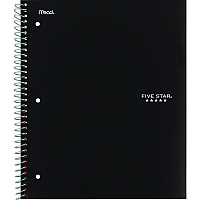 Five Star Wirebound Notebook, 5-Subject, Medium/College Rule, Assorted Cover Colors, (200) 11 x 8.5 Sheets, 2/Pack (820190)