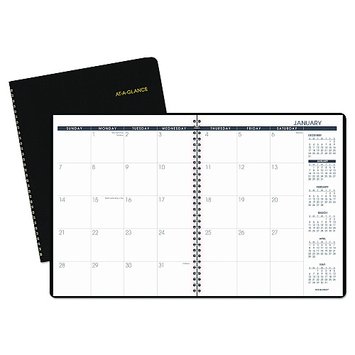 AT-A-GLANCE Monthly Planner, 11 x 9, Black Cover, 15-Month: Jan 2027 to Mar 2028 (7026005)