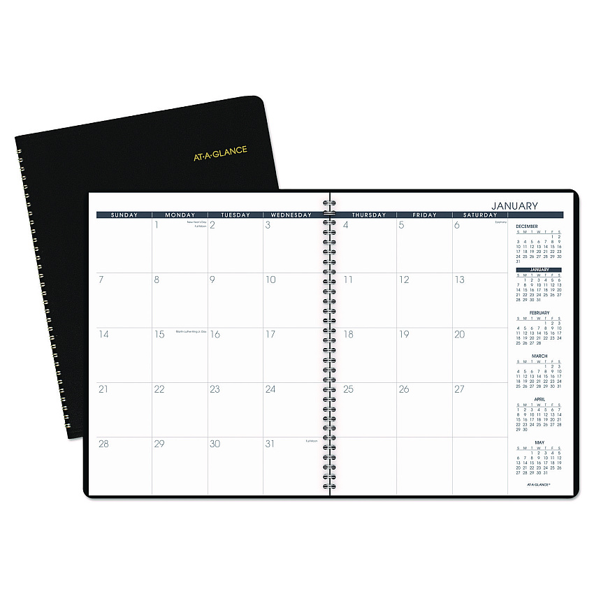 AT-A-GLANCE Monthly Planner, 11 x 9, Black Cover, 15-Month: Jan 2027 to Mar 2028 (7026005)