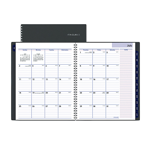 AT-A-GLANCE DayMinder Academic Weekly/Monthly Desktop Planner, 11 x 8.5, Charcoal Cover, 12-Month (July to June): 2025 to 2026 (AYC52045)