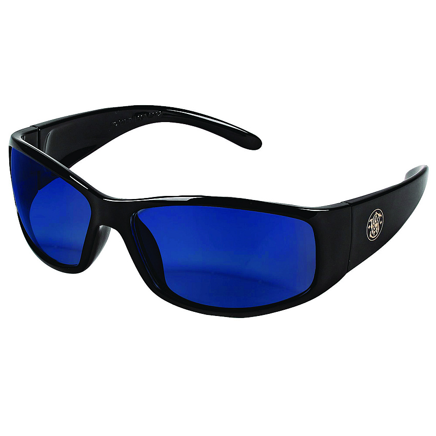 Smith & Wesson Elite Safety Glasses 3016314, Black Frame, Blue Mirror Polycarbonate Lens, 12/Carton (21307)