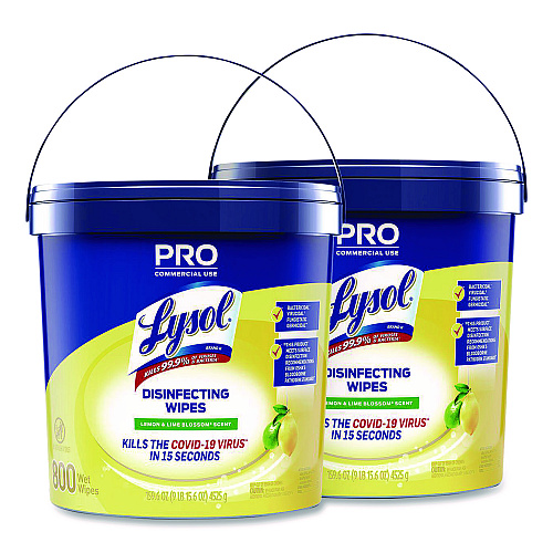 Lysol&reg; Pro Disinfecting Wipes, 800 Wipe Bucket, 2 Buckets (99856CT)