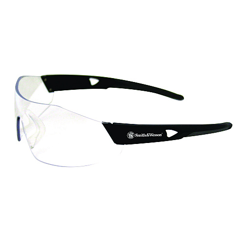 Smith & Wesson 44 Magnum Safety Glasses, Black Frame, Clear Lens, 12/Box (23452)