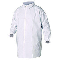 KleenGuard A40 Liquid and Particle Protection Lab Coats, Elastic Wrists, 3X-Large, White, 30/Carton (44446)