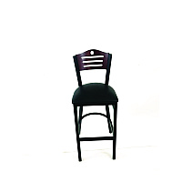 JMC Furniture Eagle Series Barstool, Supports Up to 300 lb, 28.5" Seat Height, Black Seat, Dark Mahogany Back, Black Base (EBBVBLKB)