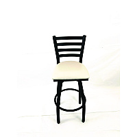 JMC Furniture Boggs Series Barstool, Supports Up to 300 lb, 30.5" Seat Height, Cream Seat, Black Back, Black Base (BBBVSCRM)