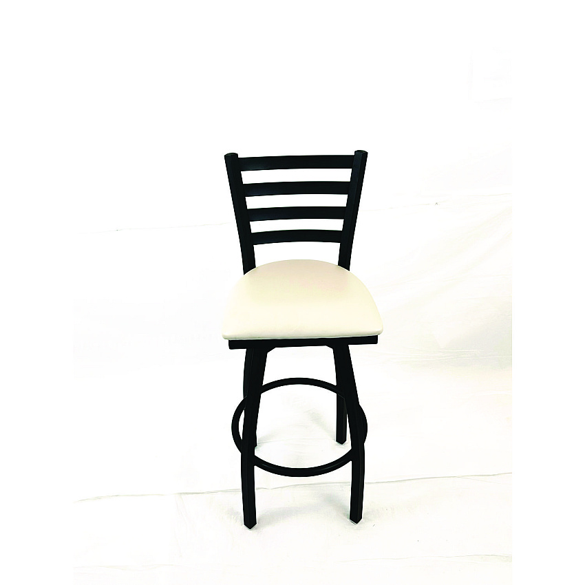 JMC Furniture Boggs Series Barstool, Supports Up to 300 lb, 30.5" Seat Height, Cream Seat, Black Back, Black Base (BBBVSCRM)
